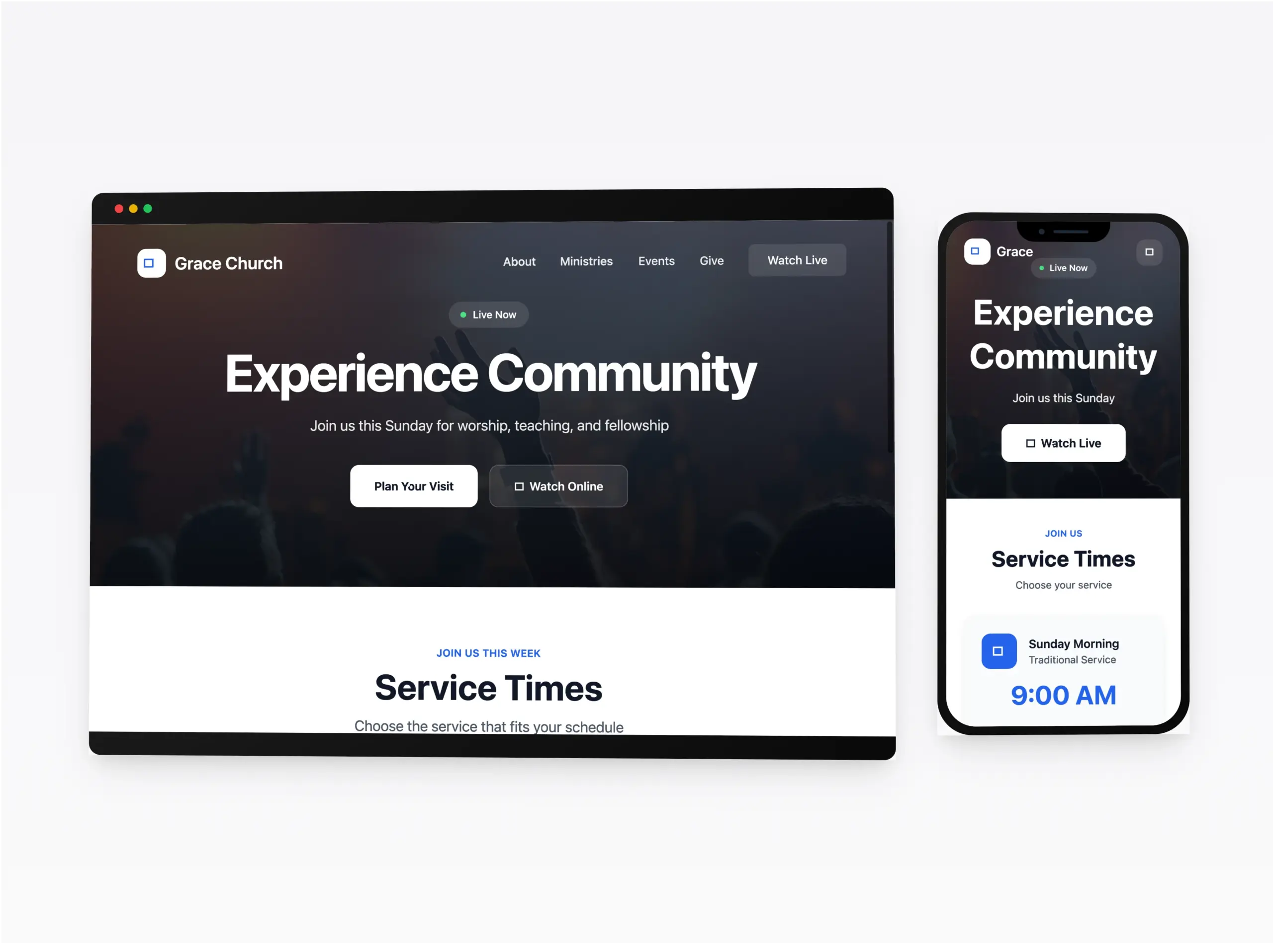 Divine Digital Church Website Mockup